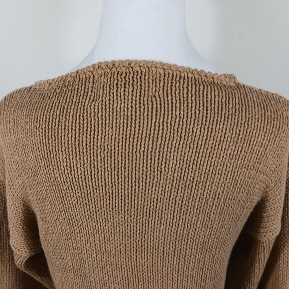 Cervelle Hand Knit Tan Sweater, Size Medium, Long Sleeve, Textured, Artisanal - Picture 9 of 16